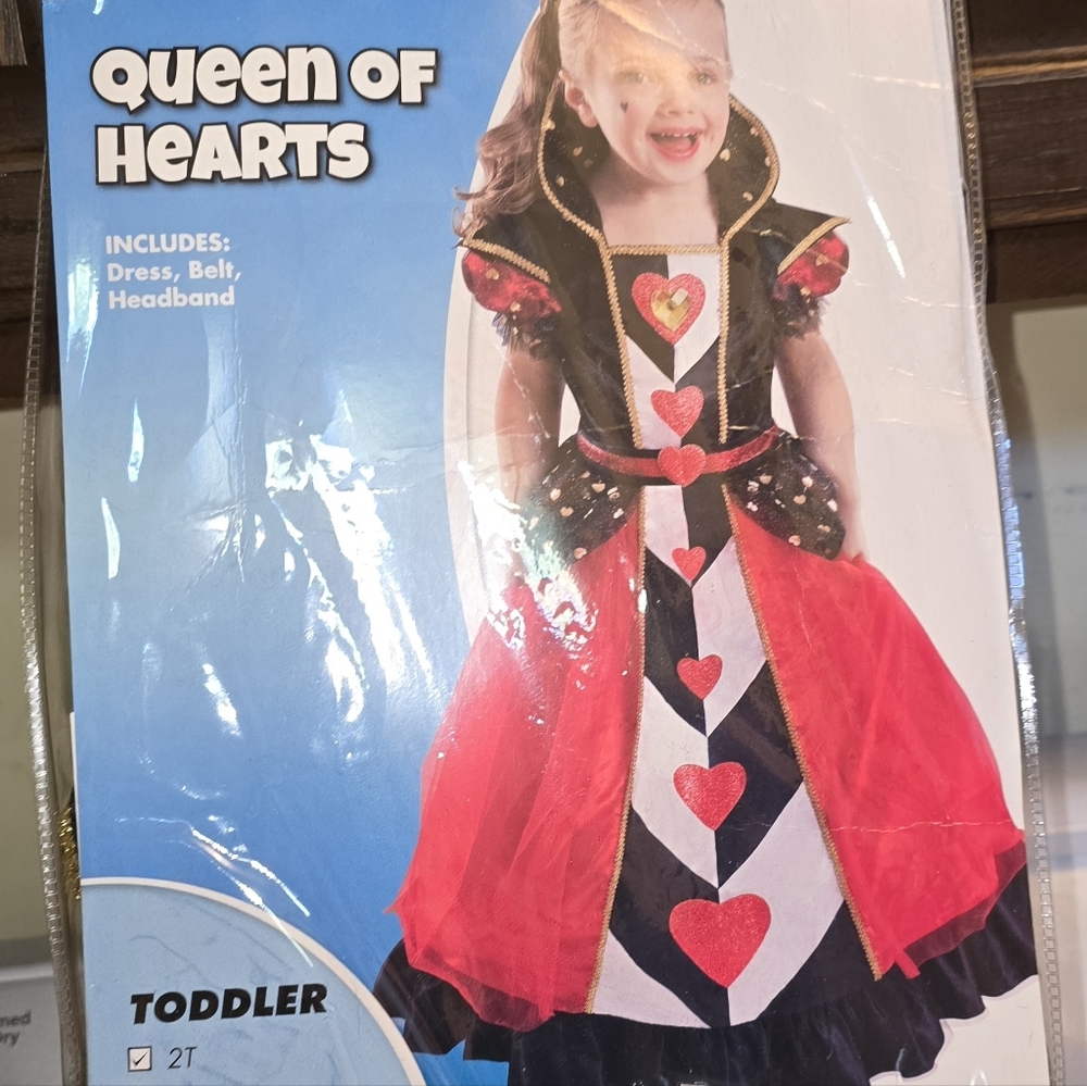 Royal Hearts Toddler Costume - Red and Black Queen Of Hearts